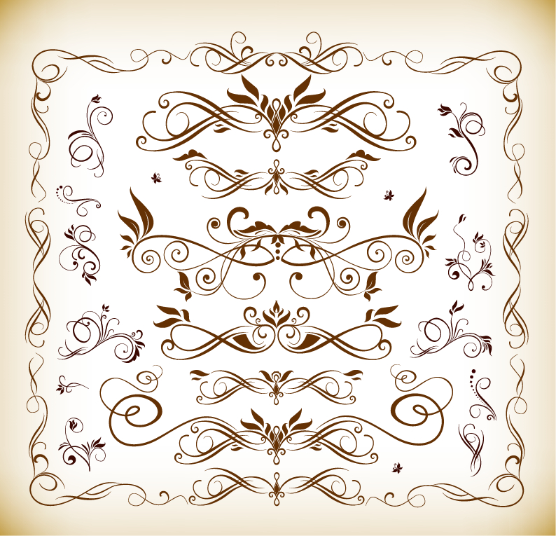 vector set of floral ornaments