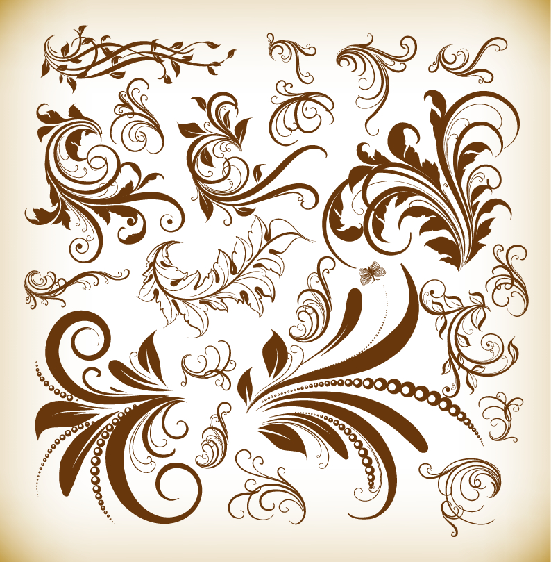 vintage decoration design elements vector illustration set