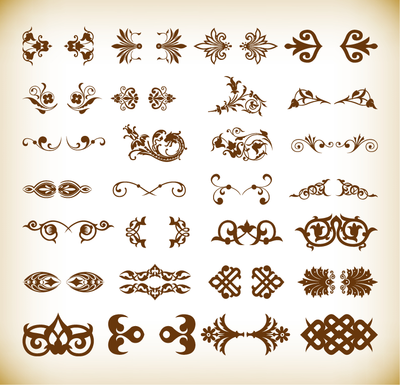 small decorative elements vector collection