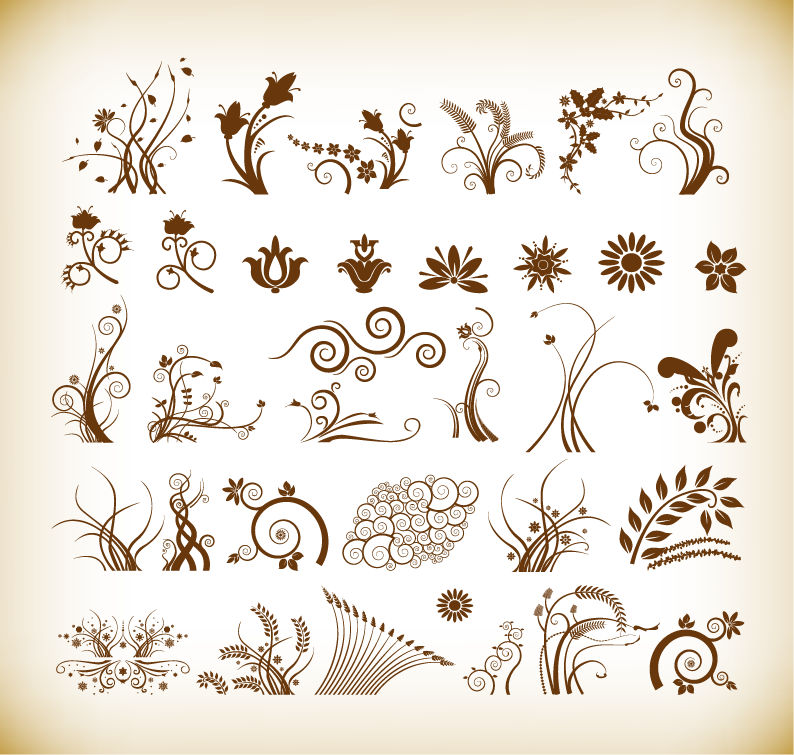 floral patterns for design vector illustration set