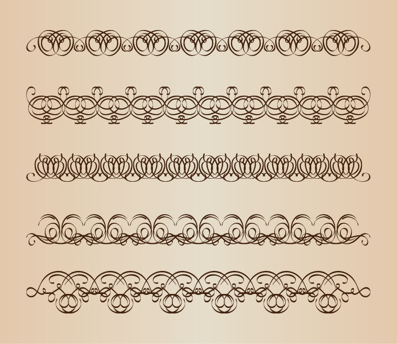 decorative calligraphic borders vector set