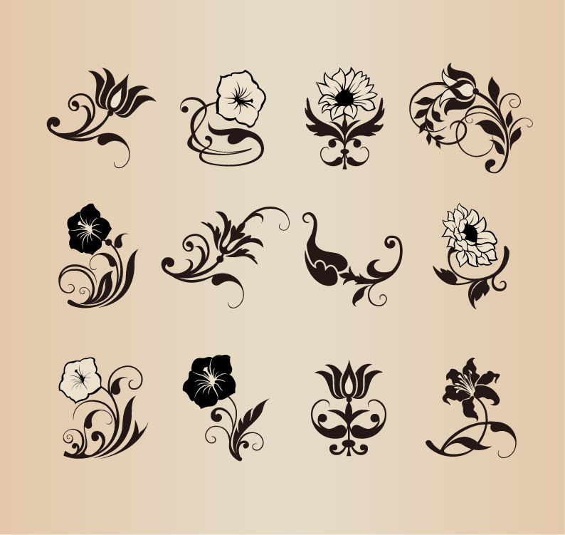 floral flower vector design elements