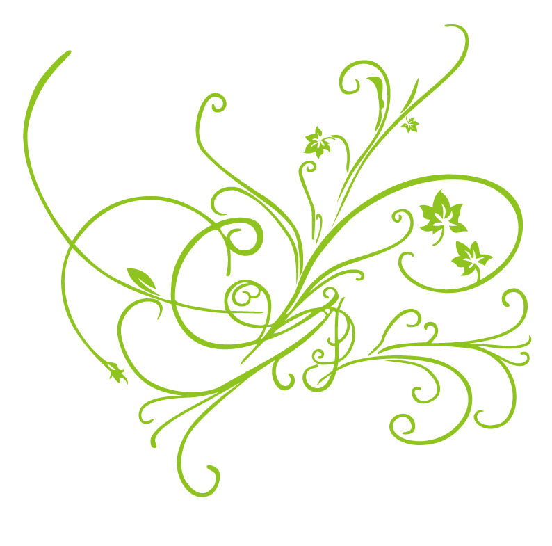 green vector floral ornament