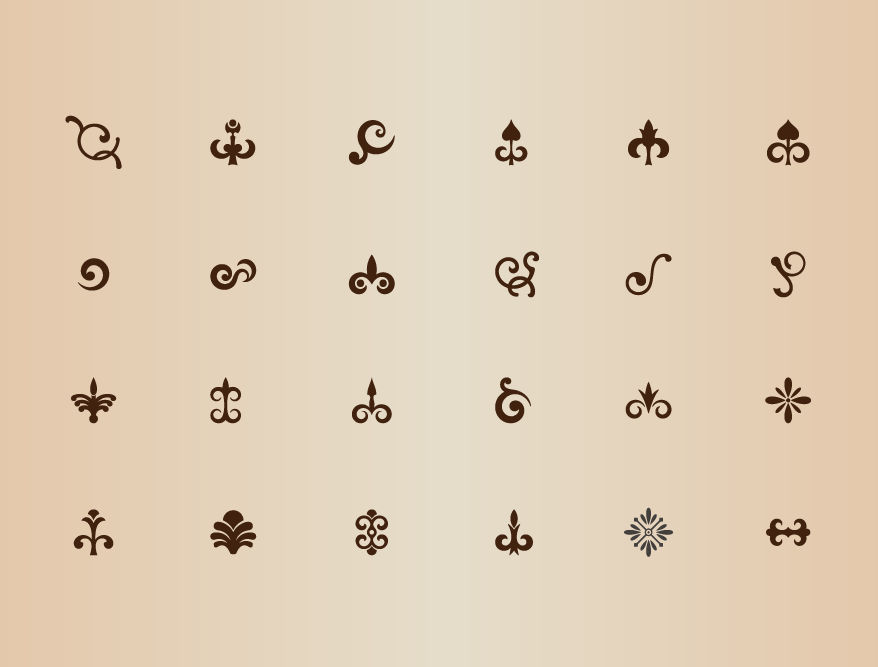 vector set of ornamental design elements