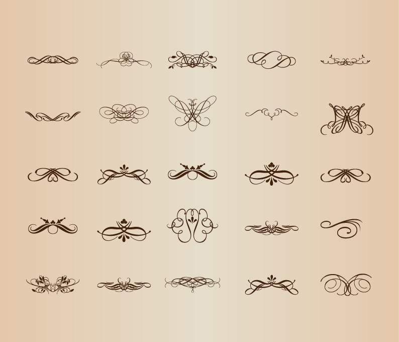 vector set of vintage decorative patterns