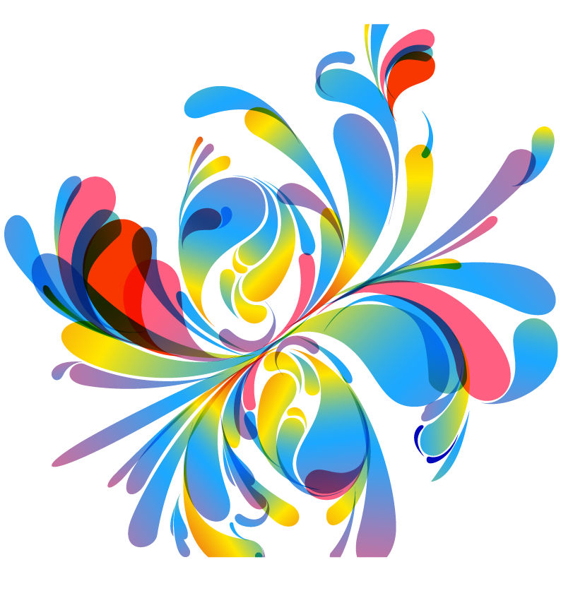 abstract vector colorful floral design illustration