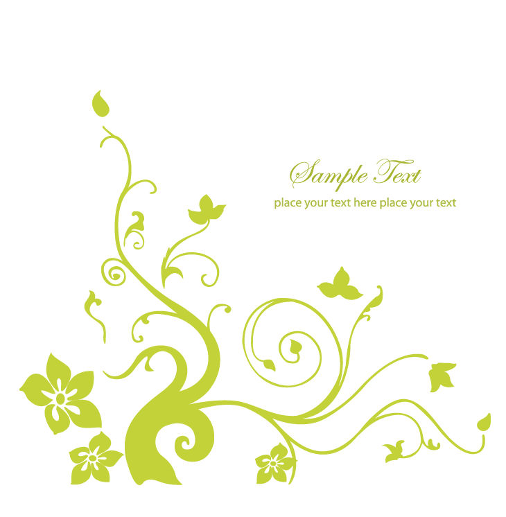 spring green floral vector illustration