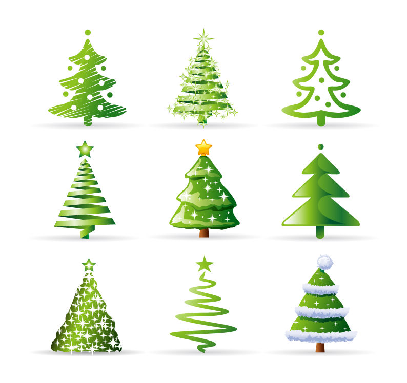 christmas tree collection vector