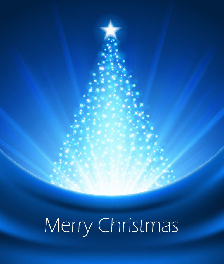 abstract blue christmas tree vector graphic