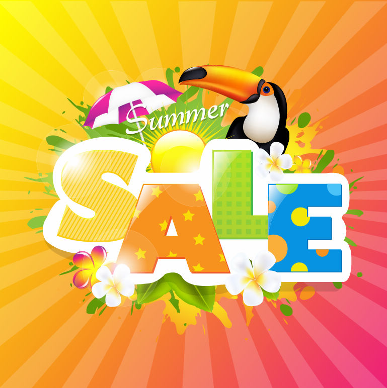 summer sale design template vector graphic