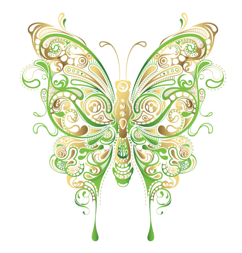 abstract floral butterfly vector art