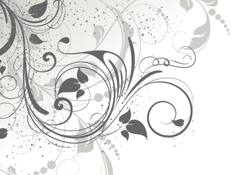 grey floral swirls vector