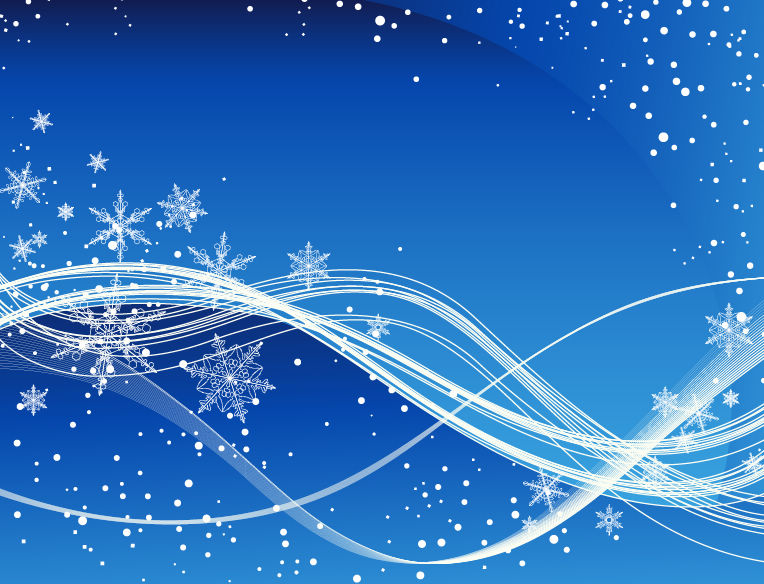 blue winter background with snowflakes