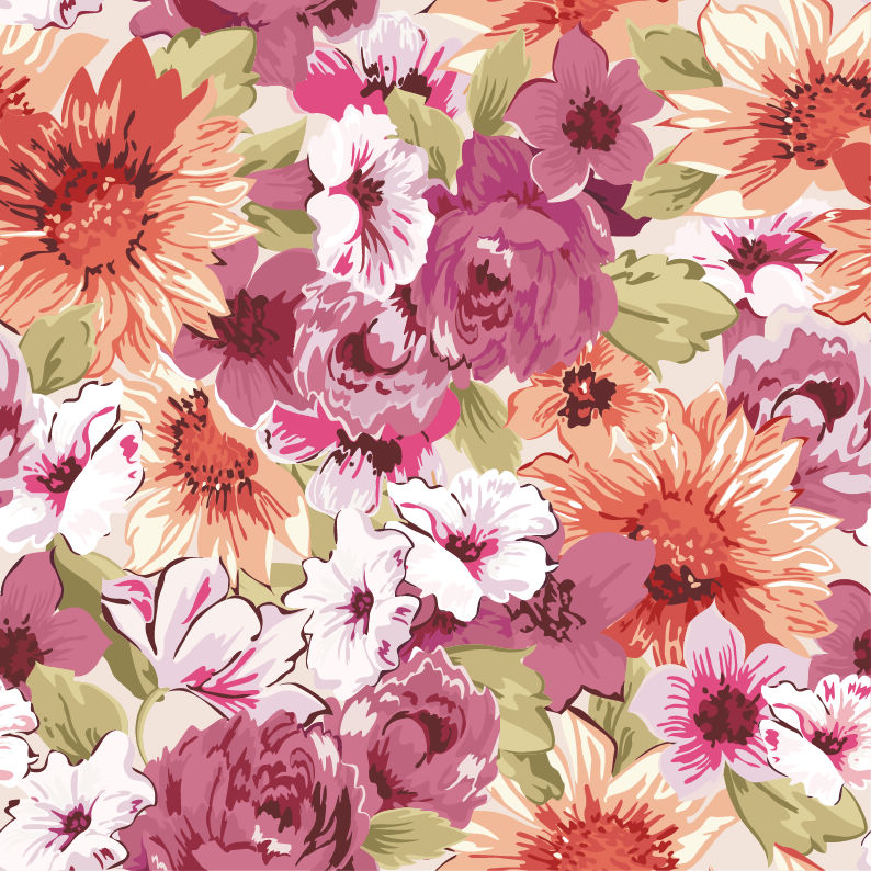 seamless flower pattern vector graphics