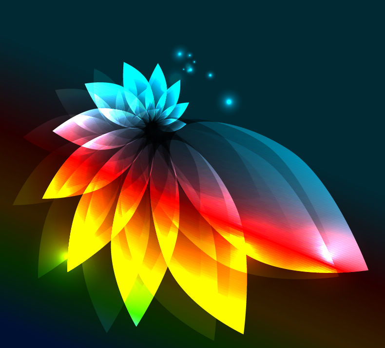 abstract colorful light flower vector graphic