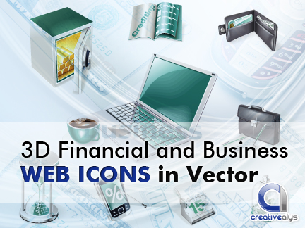 3d financial and business web icons