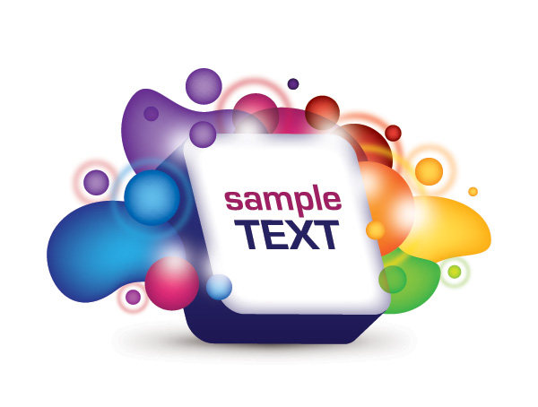 3d text box vector graphic