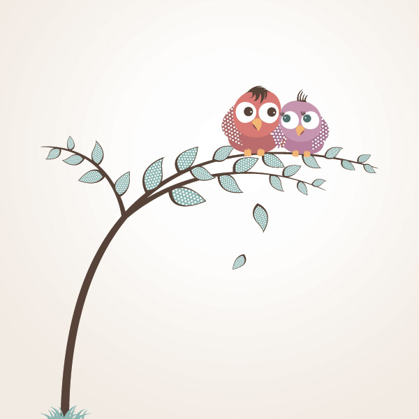 lovely birds vector graphic