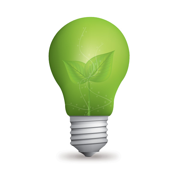 eco light bulb vector graphic