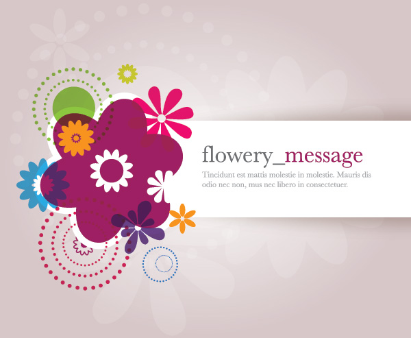 flowery message vector graphic