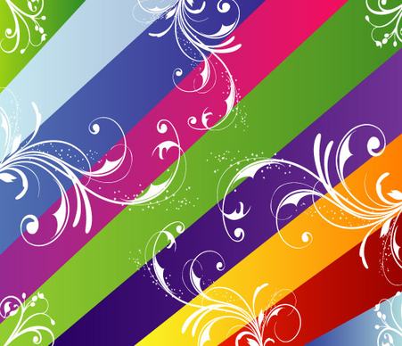 nine coloerd lines swirls vector