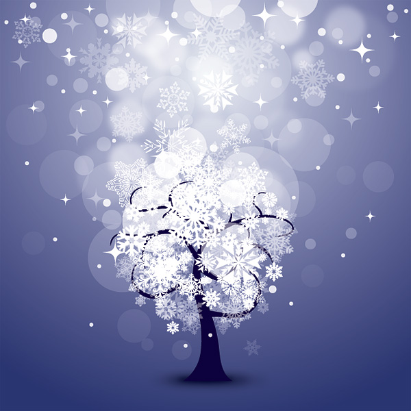 snowing night vector graphic