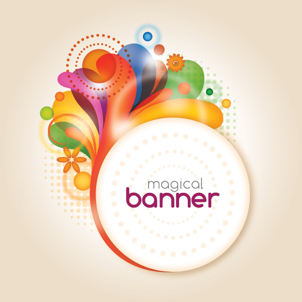 magical banner vector graphic