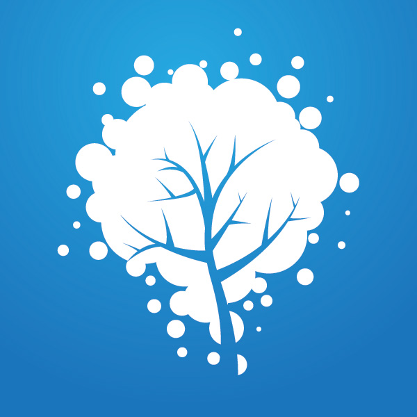 snowy tree vector graphic