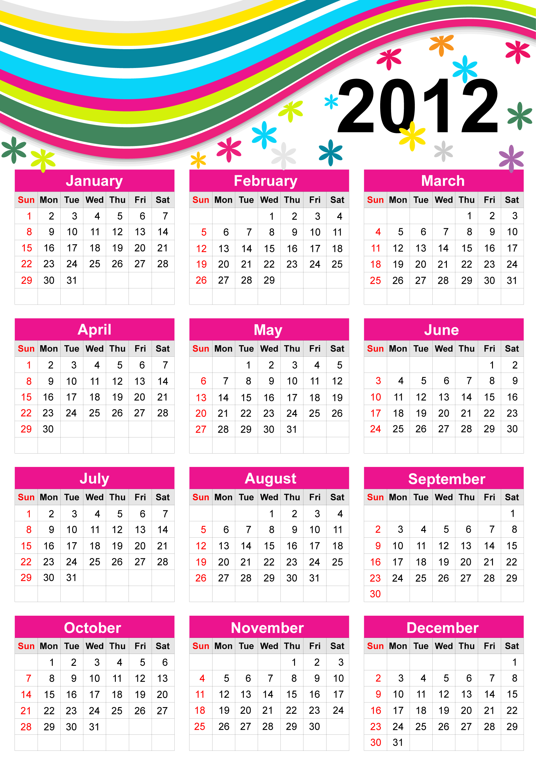 free vector calendar