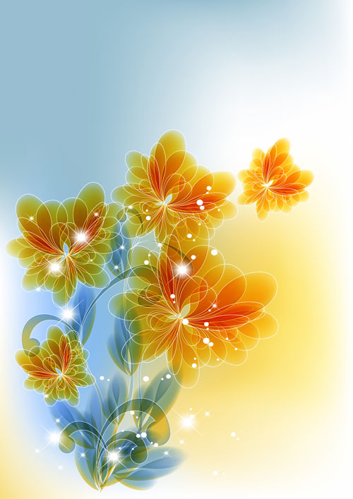 bright background with flower design vector