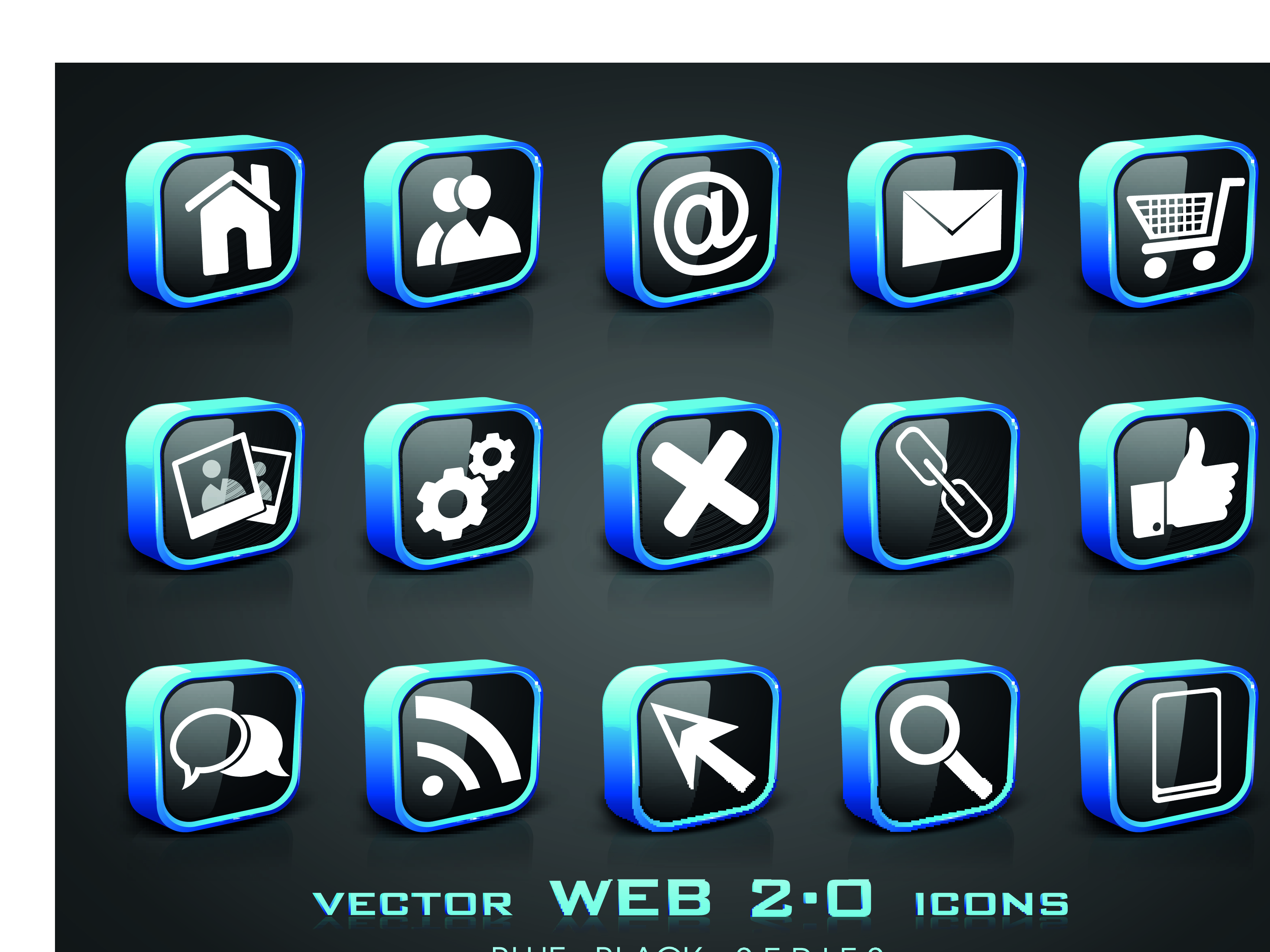 set of different web icons vector