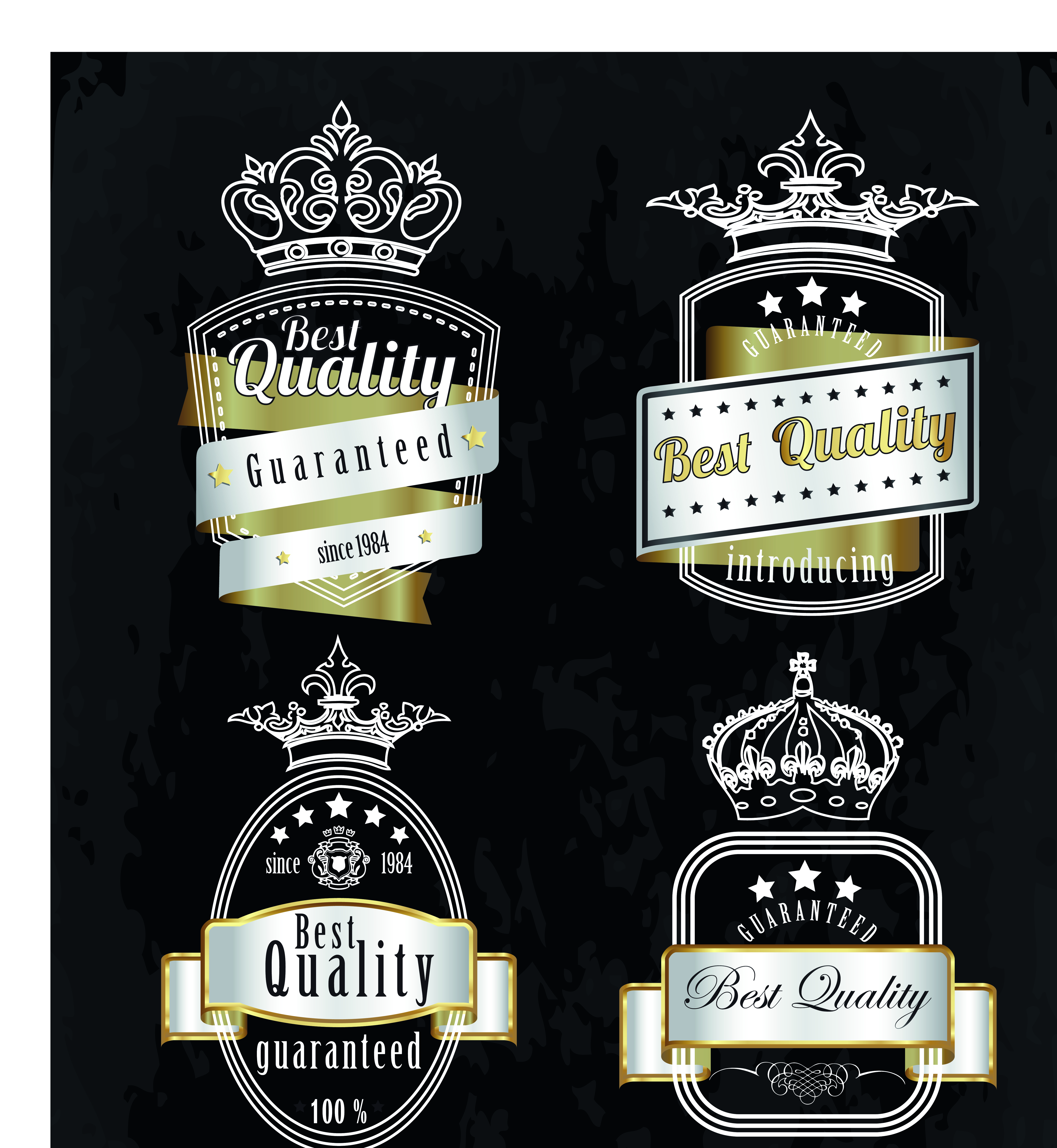 vintage quality and premium labels vector