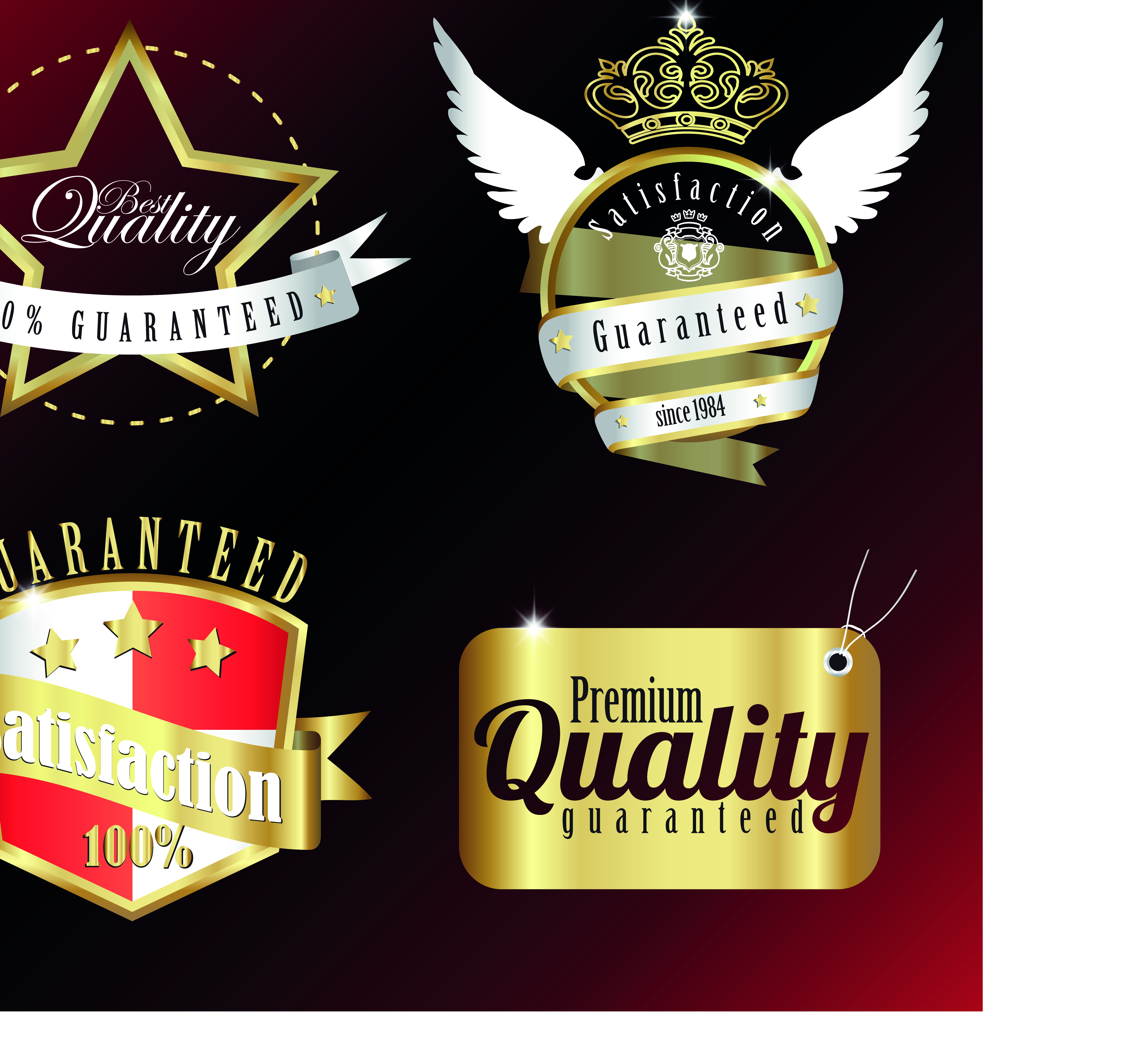 vintage quality and premium labels vector