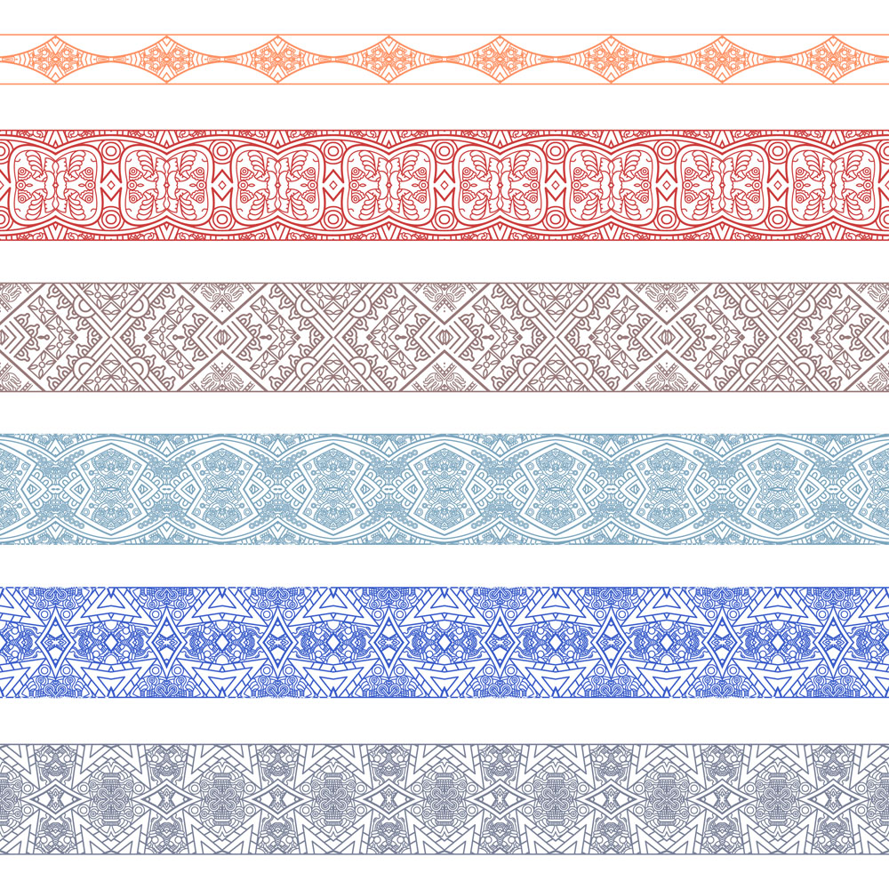 vintage decorative pattern and borders vector set