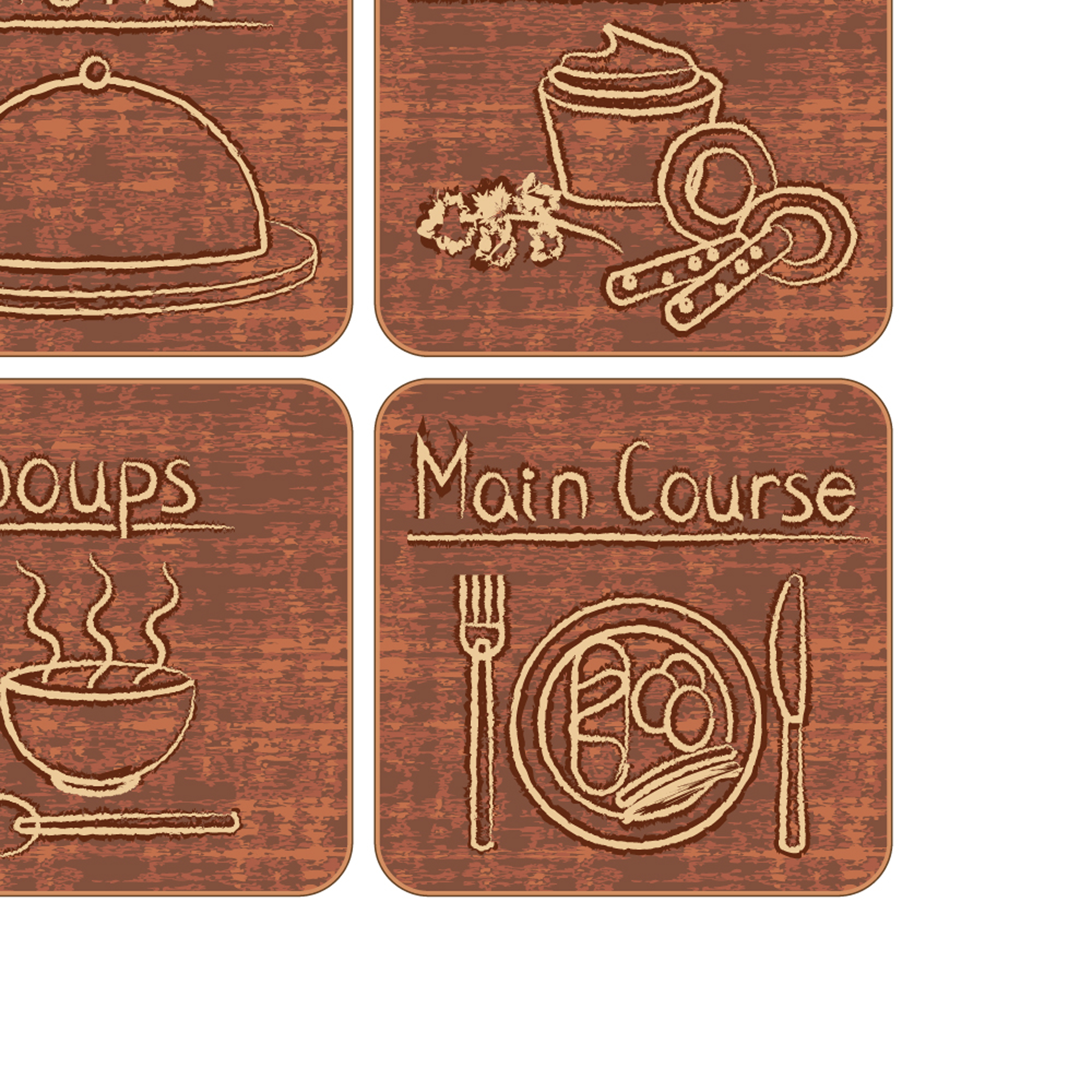 different of vintage food labels vector