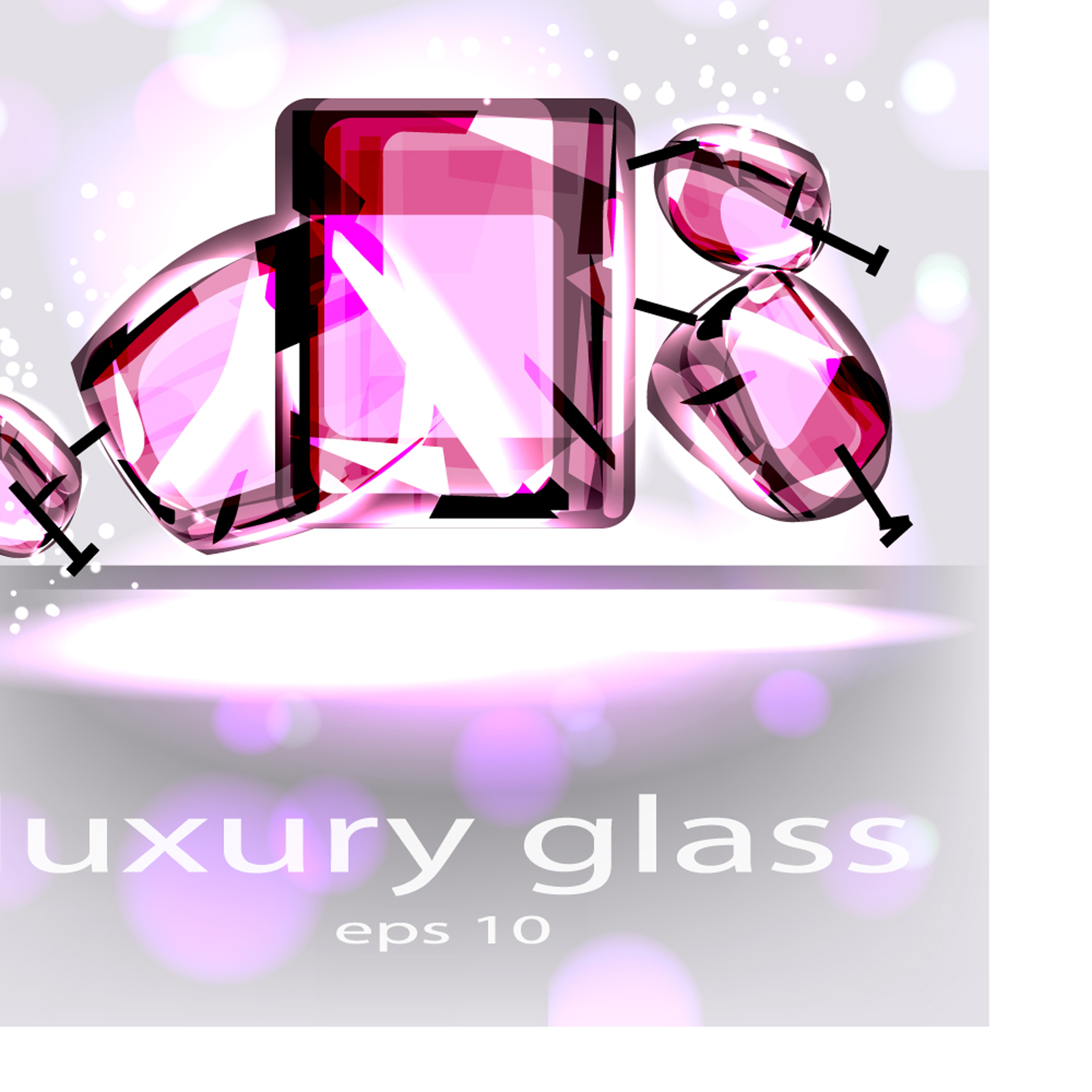 set of luxury glass background vector