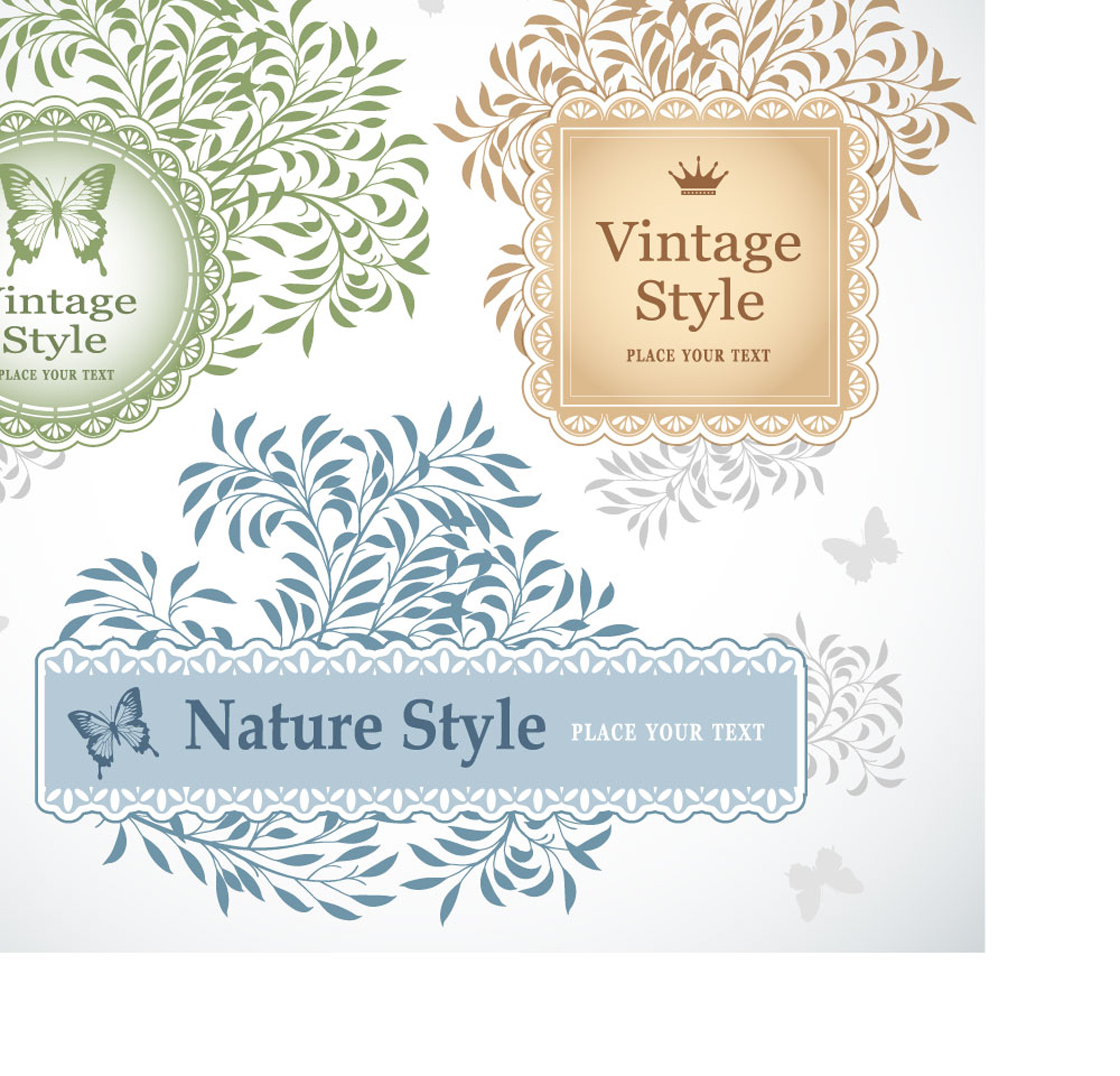 vintage lace frames and borders vector