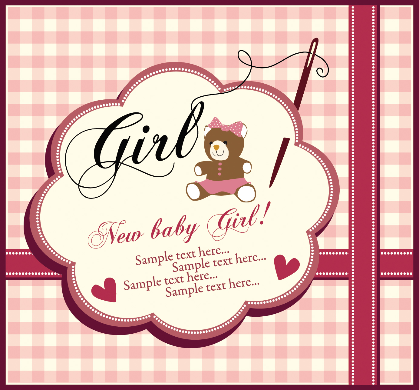 elements of cute new baby cards design vector