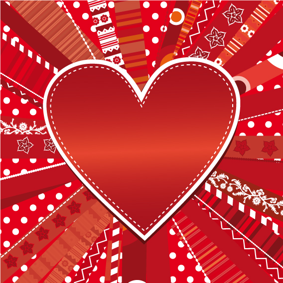 romantic heart greeting cards background vector set