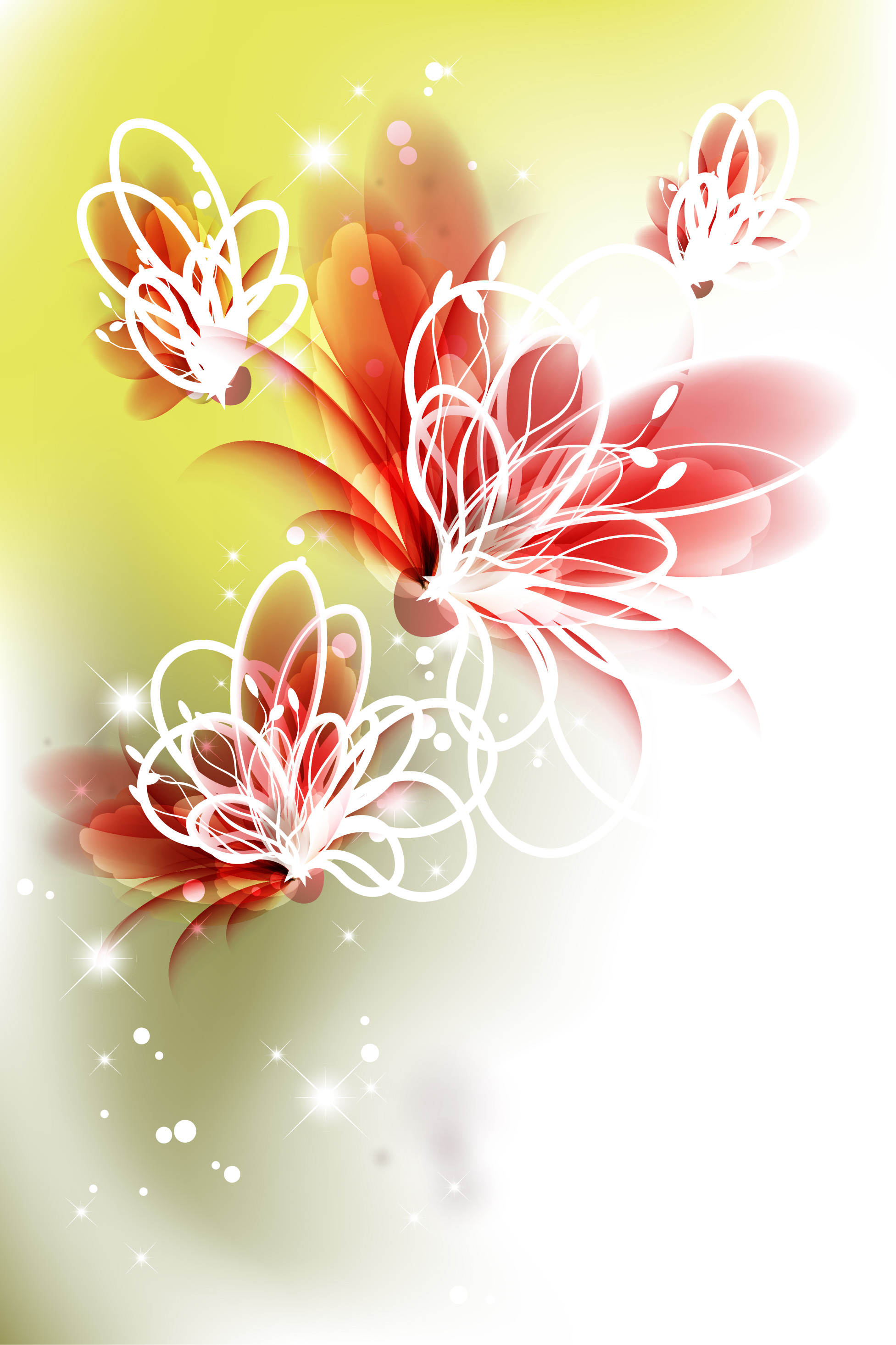 bright background with vivid flower design vector