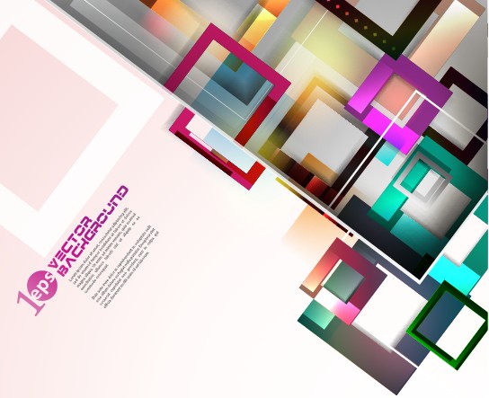 elements of colorful abstract objects vector background set