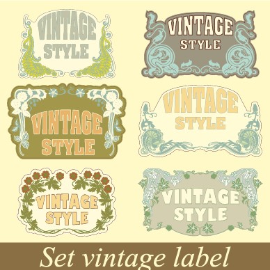 set of vintage frameworks elements vector