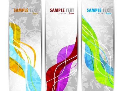 bright stylish banners design vector set