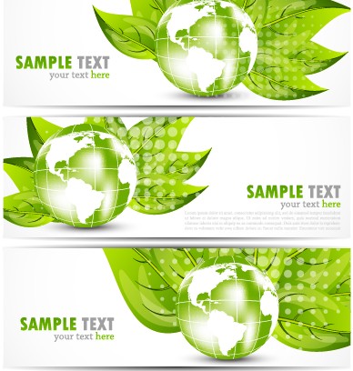 bright stylish banners design vector set