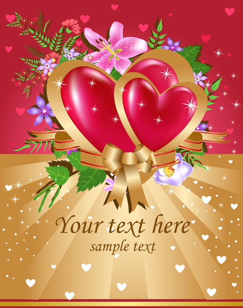 bright valentine day card background vector