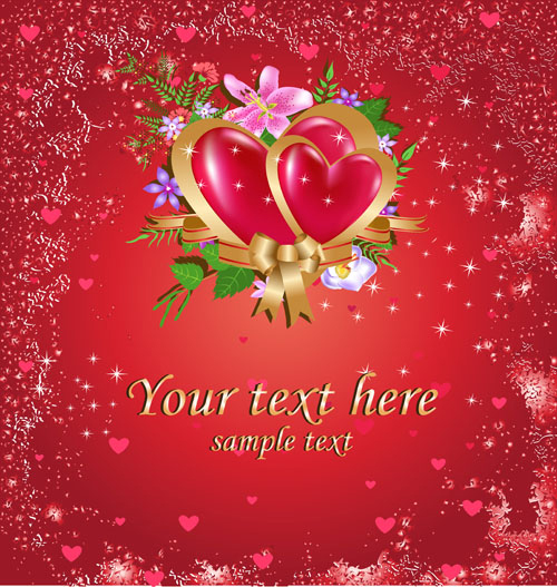 bright valentine day card background vector