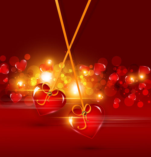 bright valentine day card background vector