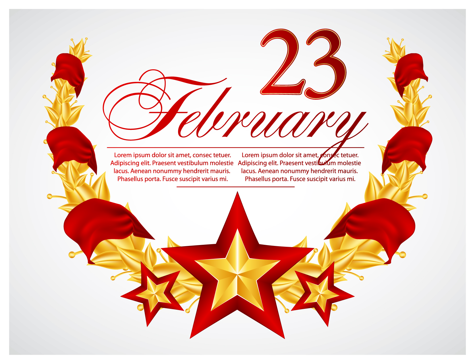 festival elements of february and stars design vector