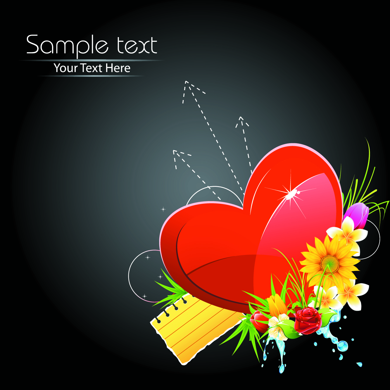 valentine day creative background vector set