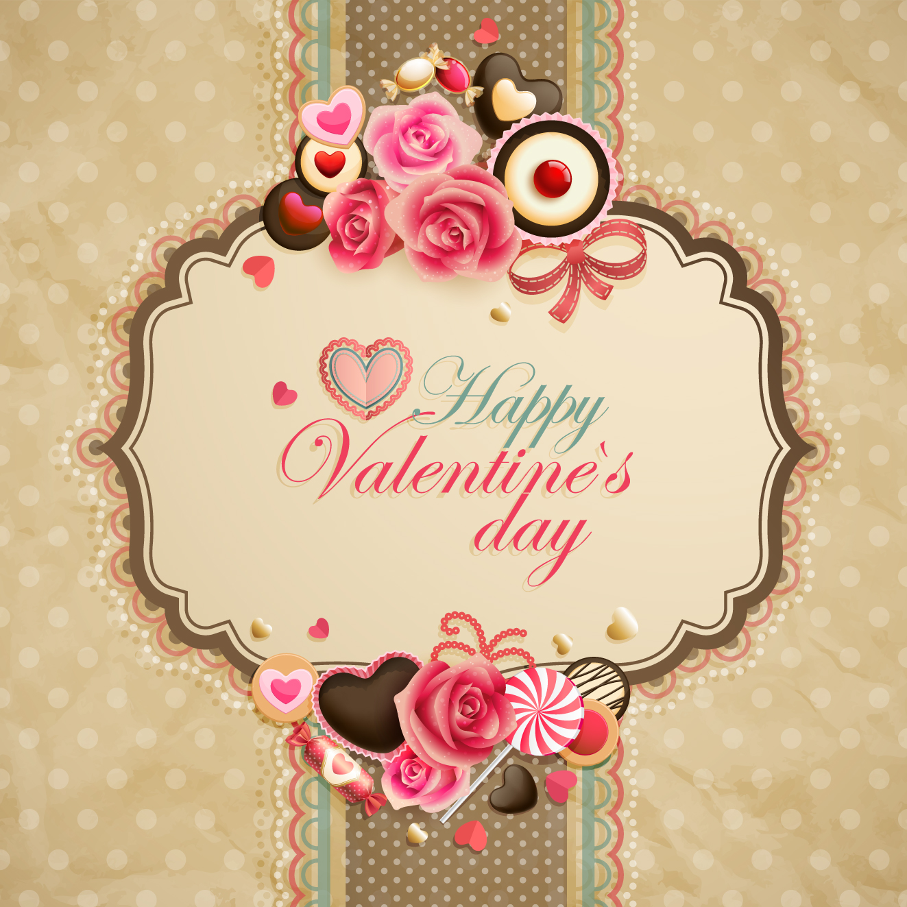 happy valentine day cards design elements vector